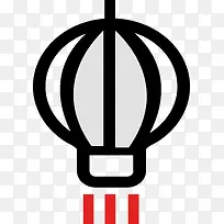 中国风扁平卡通装饰灯笼图标