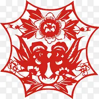 和谐生肖鸡剪纸窗花春节元旦