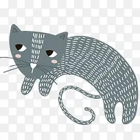 可爱猫咪矢量手绘