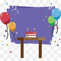 紫色生日派对标题框