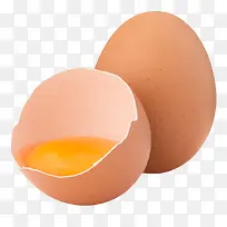 褐色鸡蛋初生蛋和爆开的初生蛋实