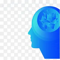 蓝色科技大脑元素
