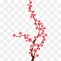 红色中国风古典花枝