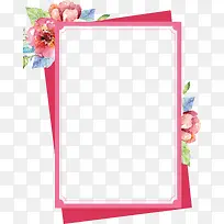 粉色花朵边框夏季促销海报背景