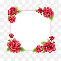 红色玫瑰花框架设计矢量图