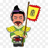 戴耳机的古代士兵