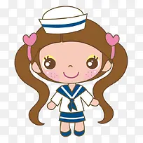 穿水手服的可爱女孩