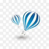 蓝白色热气球图片
