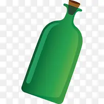 绿色漂流瓶矢量图