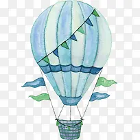 卡通手绘美丽的热气球