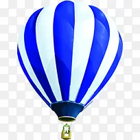 蓝色条纹的热气球