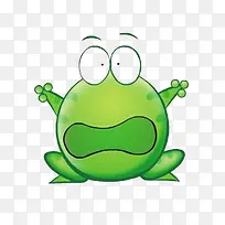 卡通受惊吓的青蛙夸张表情PNG