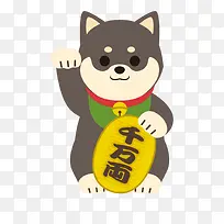 春节灰色吉祥招财狗狗