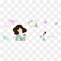 卡通手绘母亲节海报背景