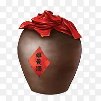 灰色圆弧雄黄酒卡通插画
