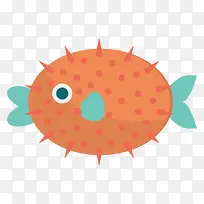可爱世界海洋日刺猬鱼