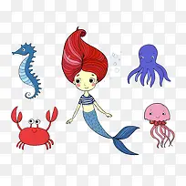 海底的美人鱼素材