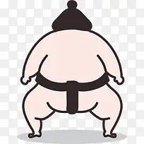 卡通肥胖相扑男人