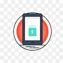创意手机充电图标矢量