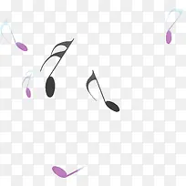 紫色漂浮音符