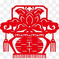 婚庆喜字剪纸素材图