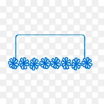 花朵蓝色框架粉笔图案