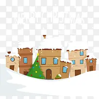 白雪皑皑圣诞节小镇