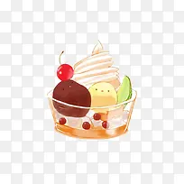 樱桃冰淇淋图片素材