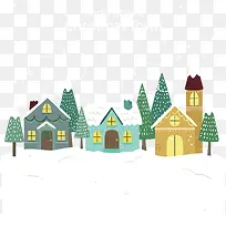白雪皑皑的圣诞小镇