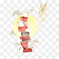 嫦娥玉兔月亮免抠图素材