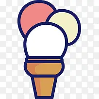卡通矢量冰淇淋球图