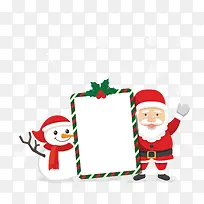 圣诞节雪人边框信封装饰圣诞老人