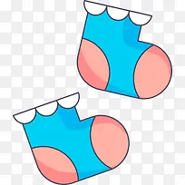 彩色花边袜子可爱卡通婴儿矢量素