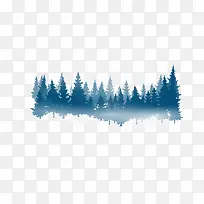 冬季蓝色圣诞树树林