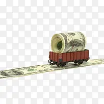 玩具火车运输美钞