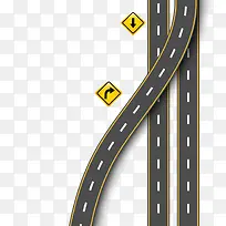 创意公路分流道插画矢量素材