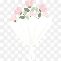 矢量图水彩美丽捧花