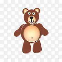 棕色的小熊玩具元素