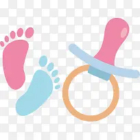 奶嘴脚丫印卡通可爱婴儿用品设计