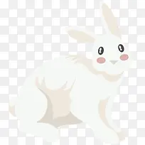 可爱的白兔矢量插画