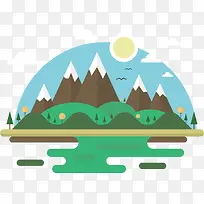 矢量图壮丽的山河