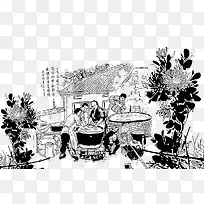 做粉条手艺插画