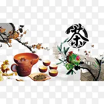 中国古典茶道文化背景素材