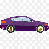 紫色卡通轿车