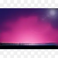 浪漫，紫色天空，河边