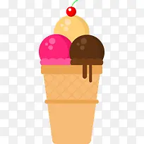 彩色卡通冰淇淋球图