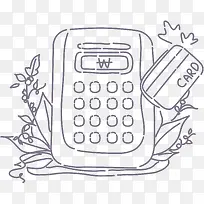 卡通简约黑白插画小清新电话