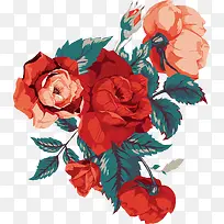 红色玫瑰花花朵装饰
