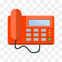 橘红色台式电话机