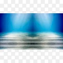 蓝色幻彩灯光下的湖面海报背景